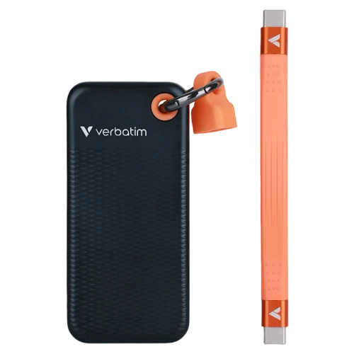Внешний портативный SSD Verbatim Pocket, 1 ТБ, Black / Orange