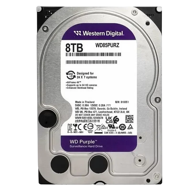 Жесткий диск Western Digital WD WD85PURZ, 8 TБ, Purple 3