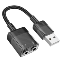 Adaptor Hoco LS37 Spirit, USB-C to 3.5 mm, Gri 2