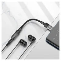 Adaptor Hoco LS37 Spirit, USB-C to 3.5 mm, Gri 4