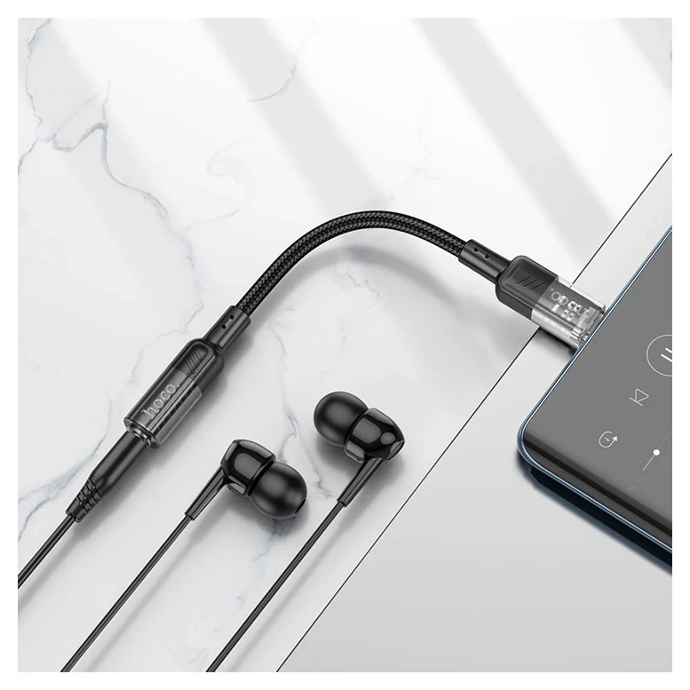 Adaptor Hoco LS37 Spirit, USB-C to 3.5 mm, Gri 4