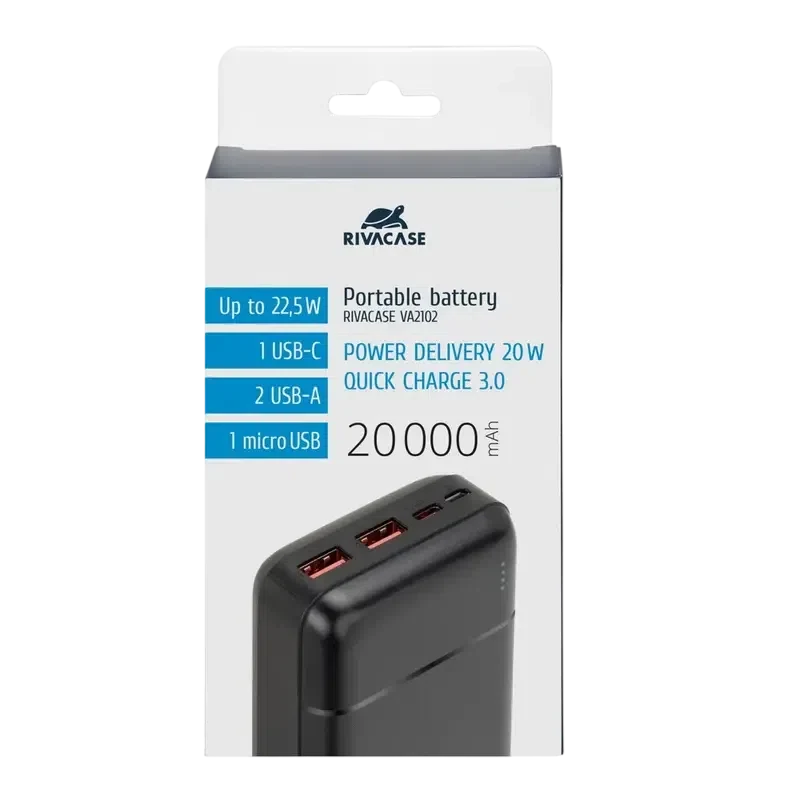Портативный аккумулятор Rivacase VA2102, Black 11