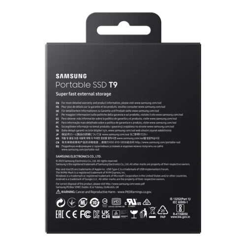 Внешний портативный SSD накопитель Samsung T9, 1 ТБ, Black