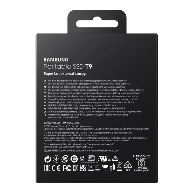 Внешний портативный SSD накопитель Samsung T9, 1 ТБ, Black 10