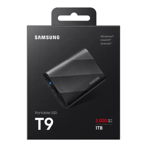 Внешний портативный SSD накопитель Samsung T9, 1 ТБ, Black