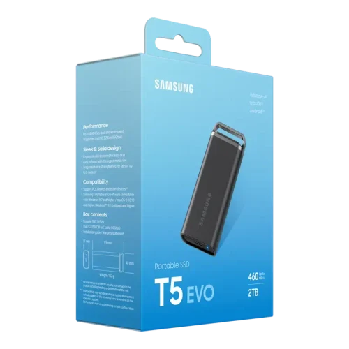 Внешний портативный SSD накопитель Samsung T5 EVO, 2 ТБ, Black
