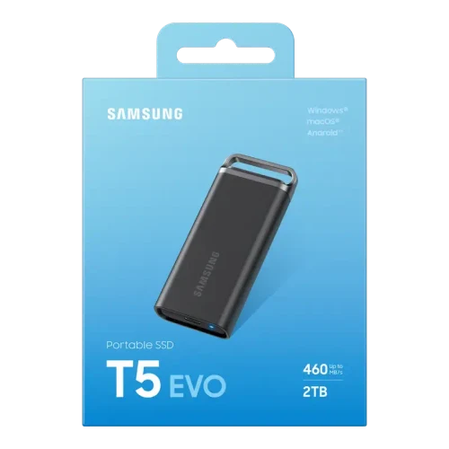 Внешний портативный SSD накопитель Samsung T5 EVO, 2 ТБ, Black