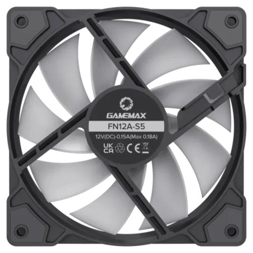 Ventilator PC Gamemax FN12A-S5, 120 mm, Negru