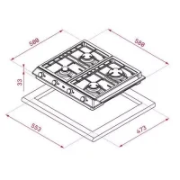 Plită încorporabilă pe gaz Teka EX 60.1 4G AI AL DR CI NTB, Black 4