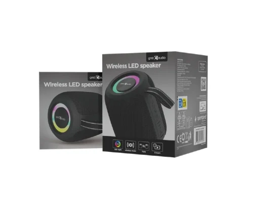 Портативная колонка Gembird SPK-BT-LED-05-BK, Чёрный