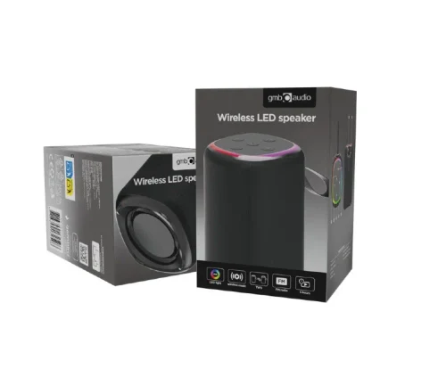 Портативная колонка Gembird SPK-BT-LED-08S, Чёрный