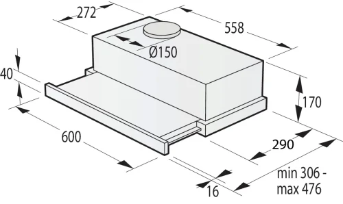 Встраиваемая Вытяжка Gorenje TH62E4X, Silver