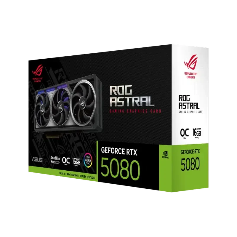 Placă video ASUS ROG Astral GeForce RTX 5080 OC, Black 14