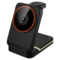 Statie de incarcat wireless T33 4 in 1 LED, Black