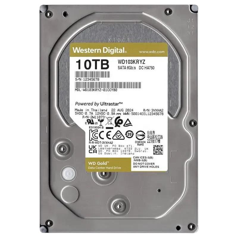 Жесткий диск Western Digital WD Gold WD103KRYZ,10 TБ, Gold 3