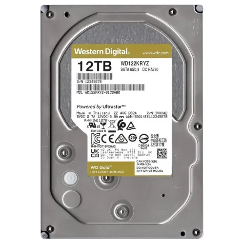 Жесткий диск Western Digital WD Gold WD122KRYZ, 12 TБ, Gold