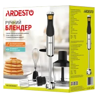 Погружной блендер Ardesto HBG-800DWHCHC, Чёрный/Серебристый 14