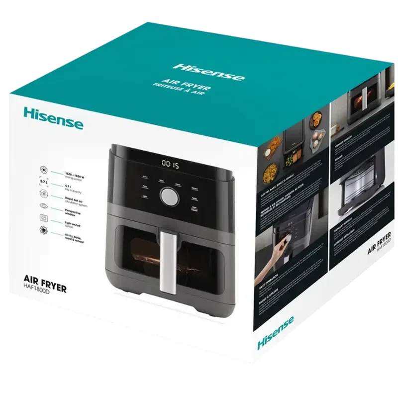 Аэрогриль Hisense HAF1800D, Чёрный 6