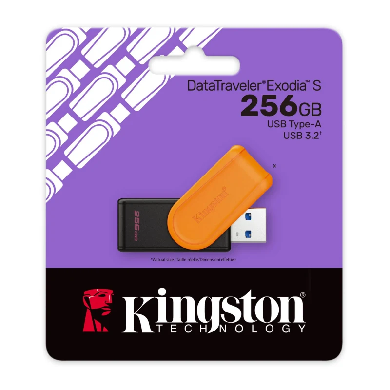Флеш-накопитель USB Kingston DataTraveler Exodia S, 256GB, Orange 3
