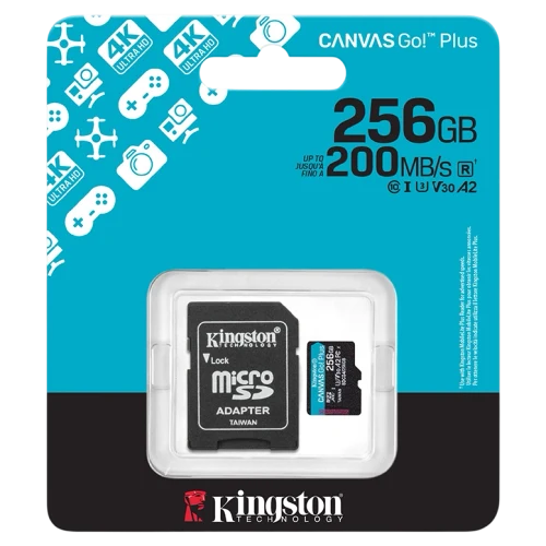 Card de memorie Kingston Canvas Go Plus Gen 4, 256 GB, Black