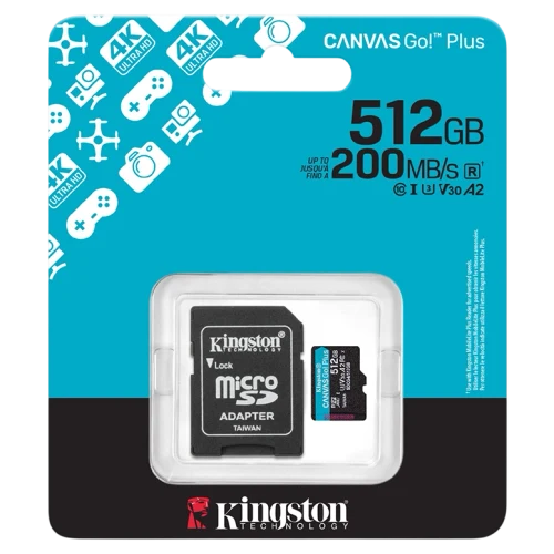 Card de memorie Kingston Canvas Go Plus Gen 4, 512 GB, Black
