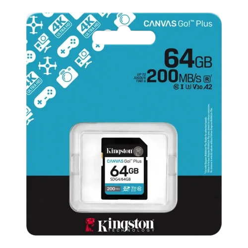 Карта памяти Kingston Canvas Go! Plus, 64Гб