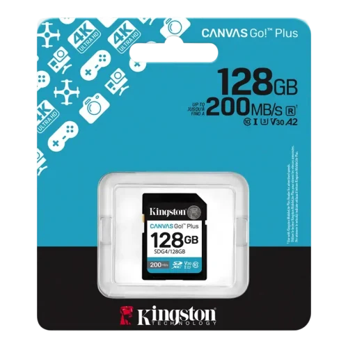 Карта памяти Kingston Canvas Go! Plus, 128Гб