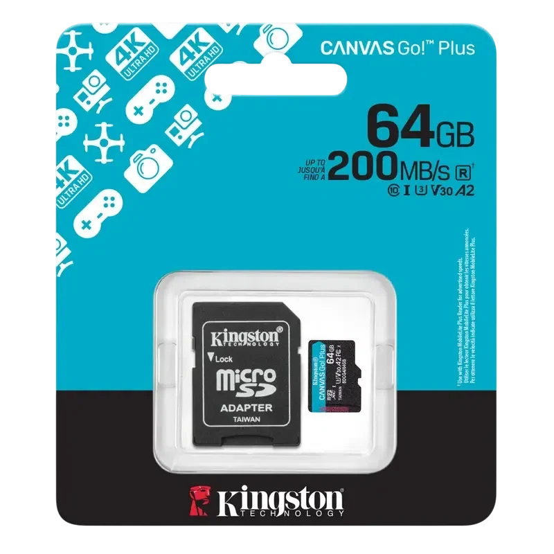 Карта памяти Kingston Canvas Go! Plus, 64Гб 5