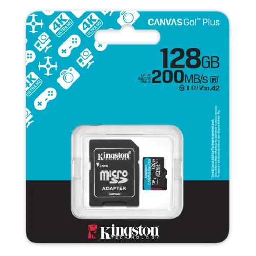 Card de memorie Kingston Canvas Go Plus Gen 4, 128 GB, Black