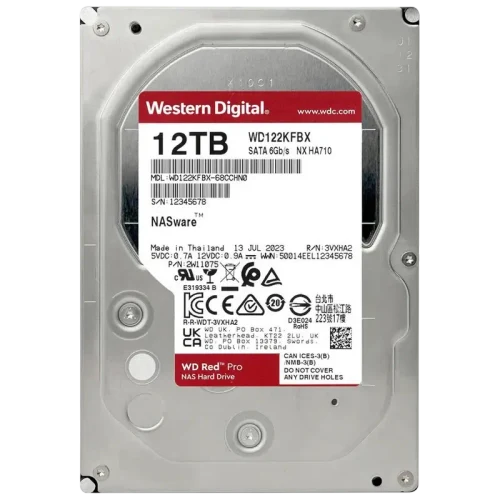 Жесткий диск Western Digital WD Red Pro WD122KFBX, 12 TБ, Red