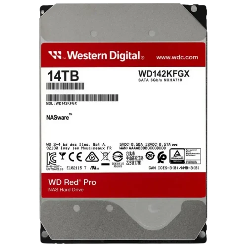 Unitate HDD Western Digital WD Red Pro WD142KFGX, 14 TБ, Red
