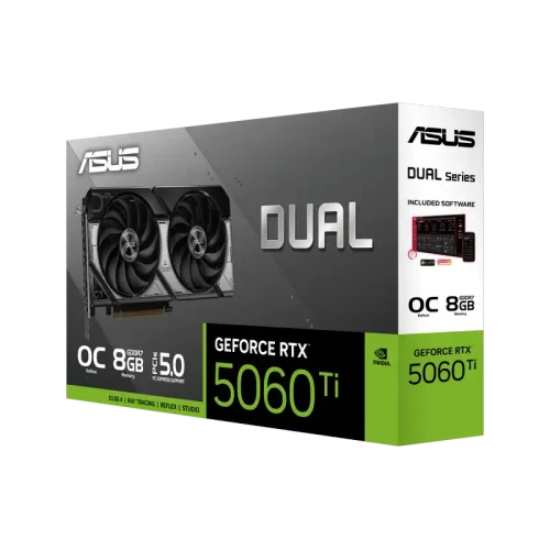 Видеокарта ASUS Dual GeForce RTX 5060 Ti OC, Черный