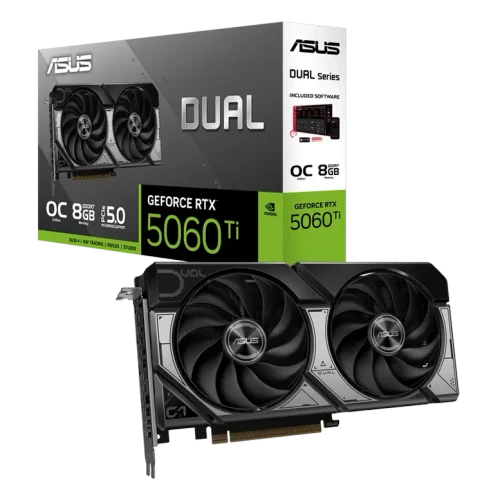 Видеокарта ASUS Dual GeForce RTX 5060 Ti OC, Черный