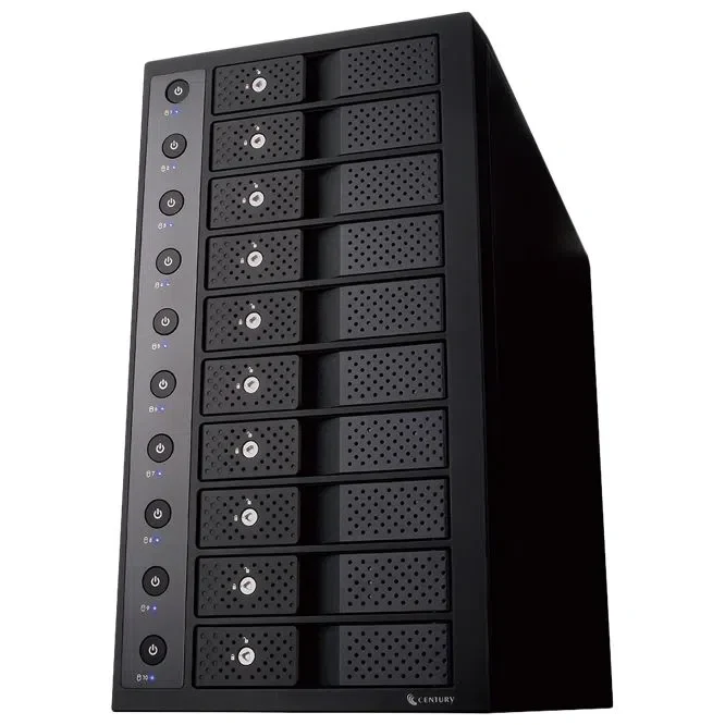 10-Bay SINGLE System External Enclosure Century "CRST1035U32CIS", USB3.2 Gen2 to 10x SATA 3.5" 3