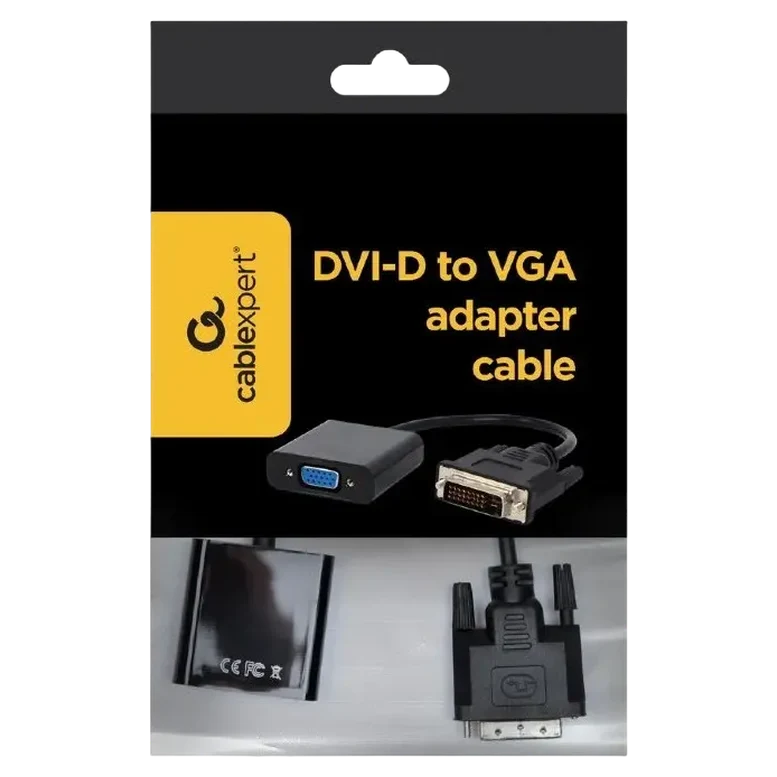 Адаптер Cablexpert A-DVID-VGAF-01, DVI to VGA, 0.2 м, Черный 2