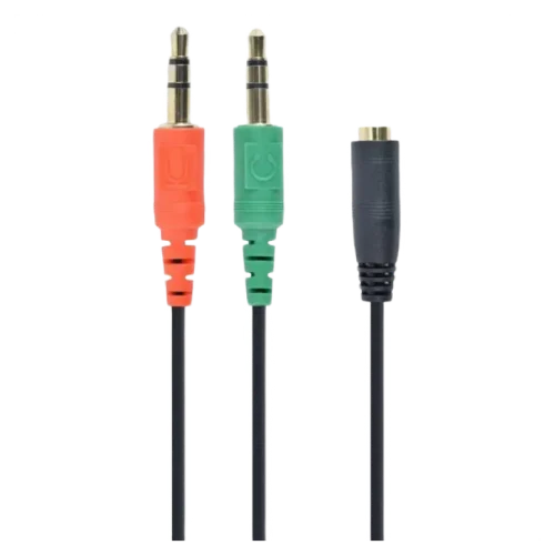 Adaptor audio Cablexpert CCA-418, 3.5 mm, 0.2 m, Negru