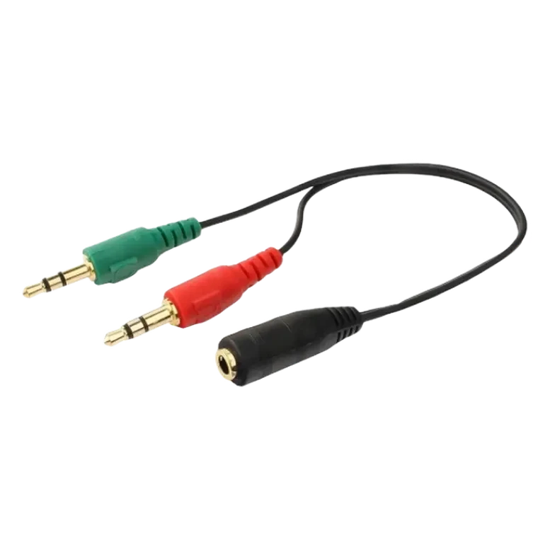Adaptor audio Cablexpert CCA-418, 3.5 mm, 0.2 m, Negru 2