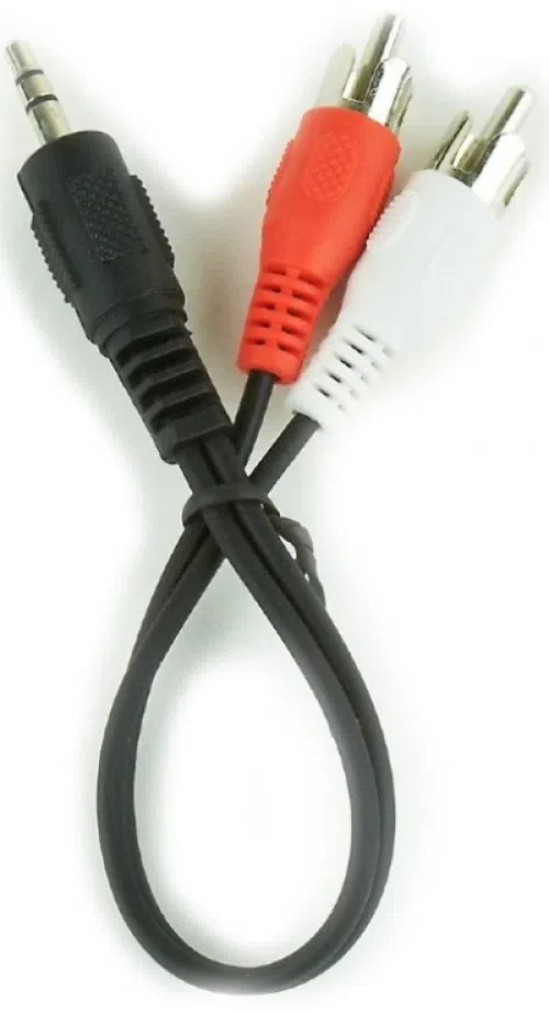 Адаптер Cablexpert CCA-458/0.2, 3.5 mm to RCA, Черный