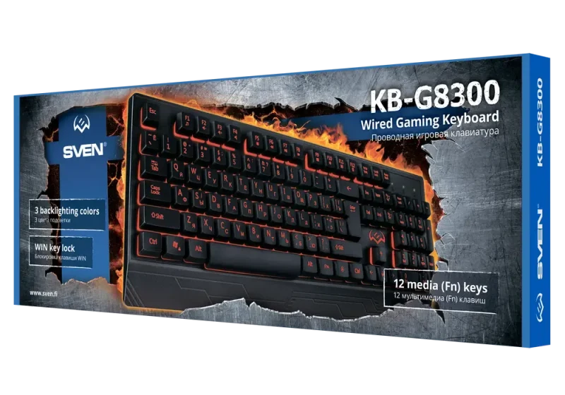Клавиатура SVEN KB-G8300, Black 8