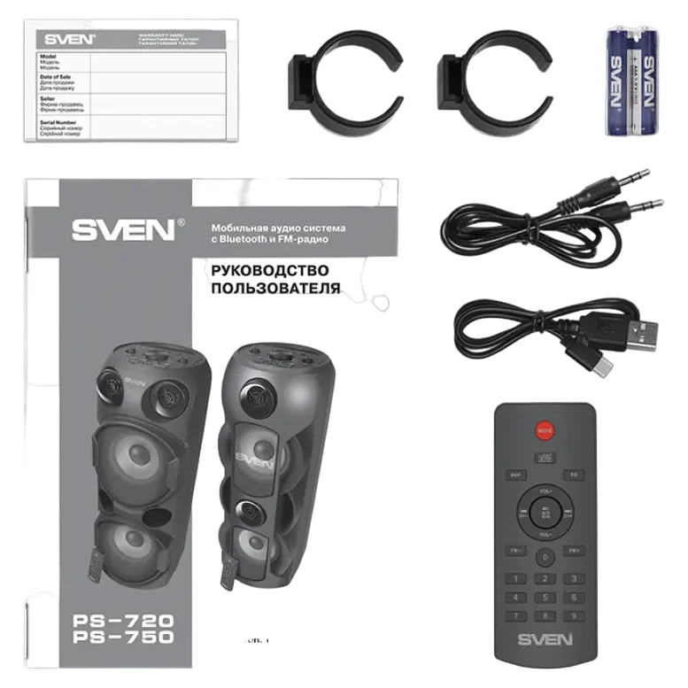 Портативная колонка SVEN PS-720, Чёрный 7