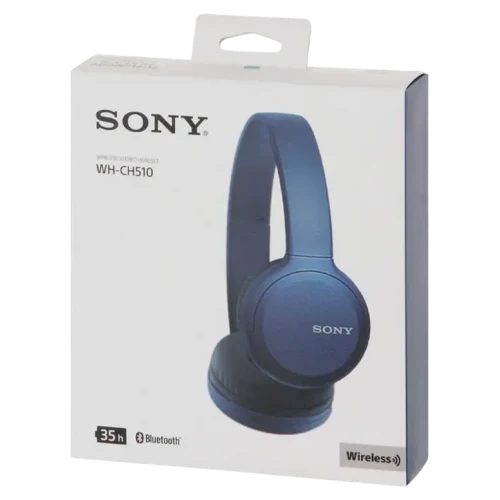Наушники SONY WH-CH510 Extra Bass, Беспроводные, Синий