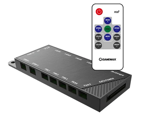 Вентилятор Концентратора Gamemax PWM+RAINBOW Controller(V3.0), Чёрный