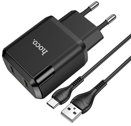 HOCO N7 Speedy dual port charger set Type-C Black