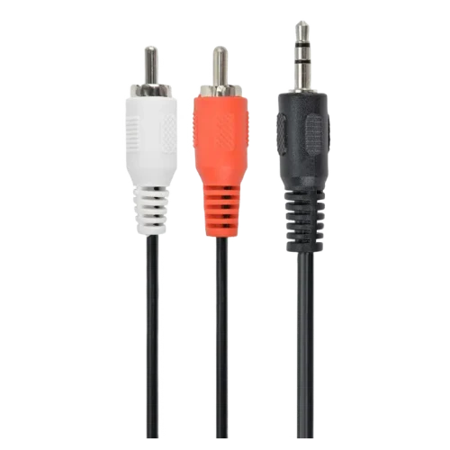 Cablu Cablexpert CCA-458-2.5M, 3.5 mm to 2x RCA, 2.5 m, Negru