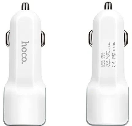 Încărcător auto Hoco Z23 Grand Style White 6