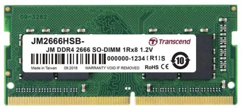 16GB DDR4- 2666MHz SODIMM Transcend PC21300, CL19, 260pin DIMM 1.2V