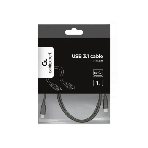 Cable  Type-C/Type-C, CM/CM, 1.0 m, USB3.1, Cablexpert, Black, CCP-USB3.1-CMCM-1M