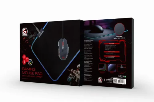 Игровой коврик для мыши Gembird MP-GAMELED-M, Черный