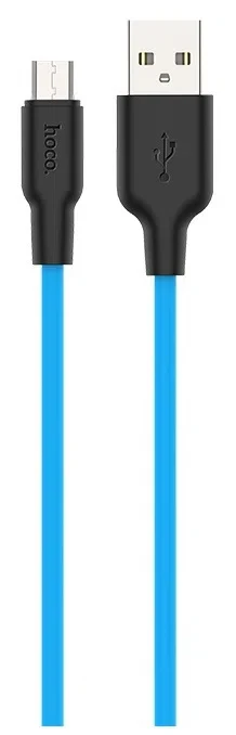 HOCO X21 Plus Silicone charging cable for Micro(L=1M) black＆blue