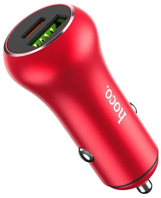 Încărcător auto Hoco Z38 Resolute PD20W+QC3.0 Red 2